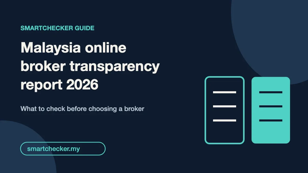 SmartChecker guide cover: Malaysia online broker transparency report 2026