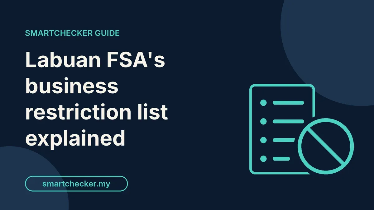 Navy SmartChecker guide cover with the headline in cream text and a teal icon of a document list crossed by a restriction sign.
