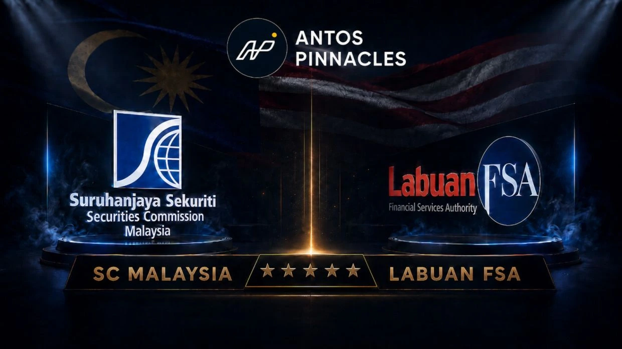 Antos Pinnacles Ltd. is listed in the official Labuan Financial Services Authority directory as a Broker, with Licence No. MB/20/0053. Having a clearly identifiable entity and a specific regulatory fr